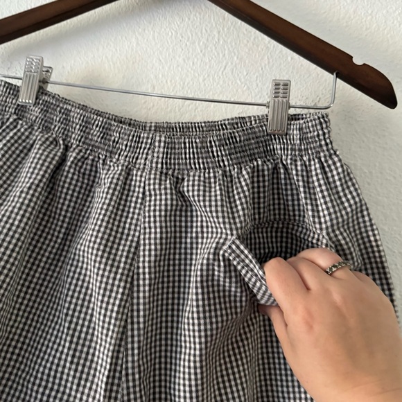 Gingham Pull On Shorts M/L High Waisted Stretch Coastal Grandma Jantzen Vintage - Picture 5 of 12
